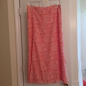 SHEIN Red and White A-line Maxi Skirt for Casual Resort Wear